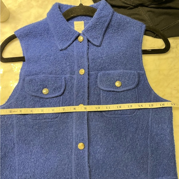 Lands' End Blue Wool Vest Vintage - Picture 4 of 4